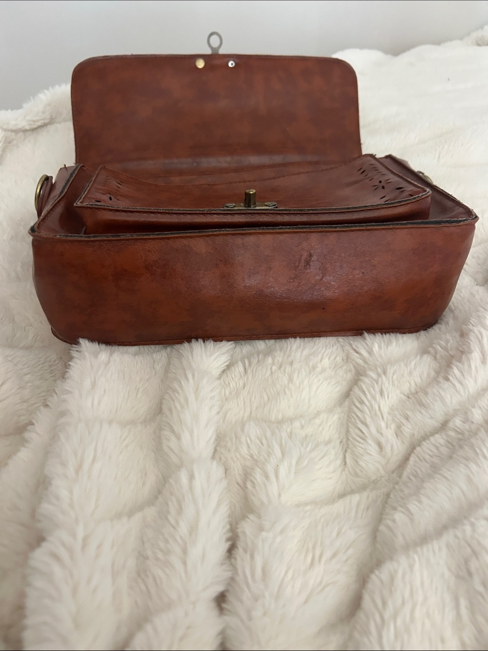 Vintage brown leather beautiful boho purse.. needs strap - Picture 8 of 8